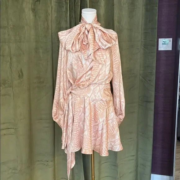 Acler Blush  snake print Mini Dress, US6 - Picture 7 of 16
